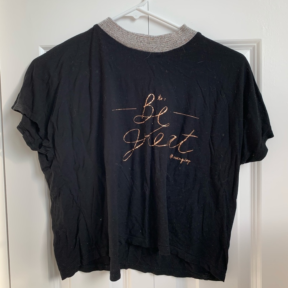 Zara rose gold foil crop top